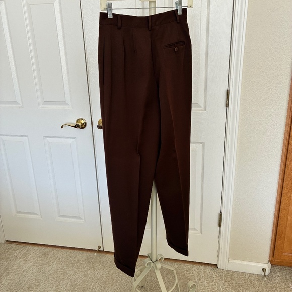 Vintage Preview Collection Brown 100% Wool Pants 6 - Picture 3 of 5